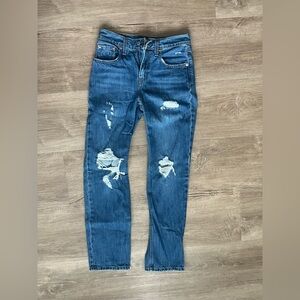 Levi's Women's Distressed Medium Blue Boyfriend Jeans